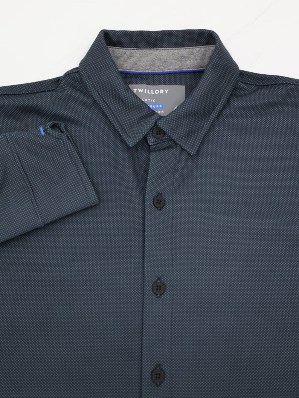Twillory Shirt Mens Medium Athletic Micro Dot Button Up Long Sleeve Performance